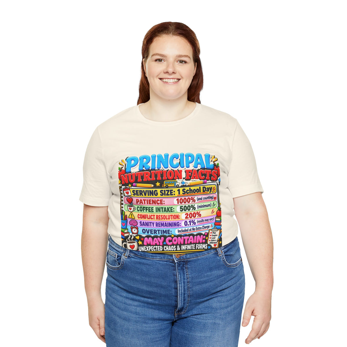 Principal Nutrition Facts T-Shirt — Funny School Principal Gift