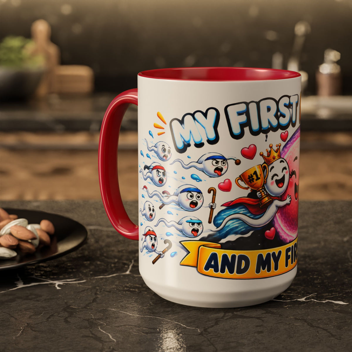 My First Race Mug — Funny Fertility / IVF Celebration Coffee Cup (11oz, 15oz)