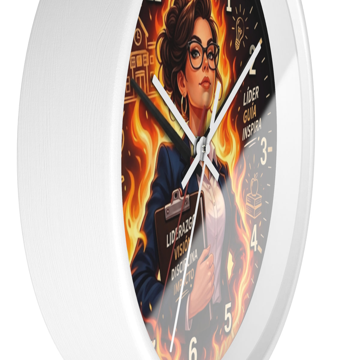 Motivational Leader Wall Clock, Liderazgo y Éxito Modern Wall Art Decor for Office, Classroom, Teacher & Principal Gift