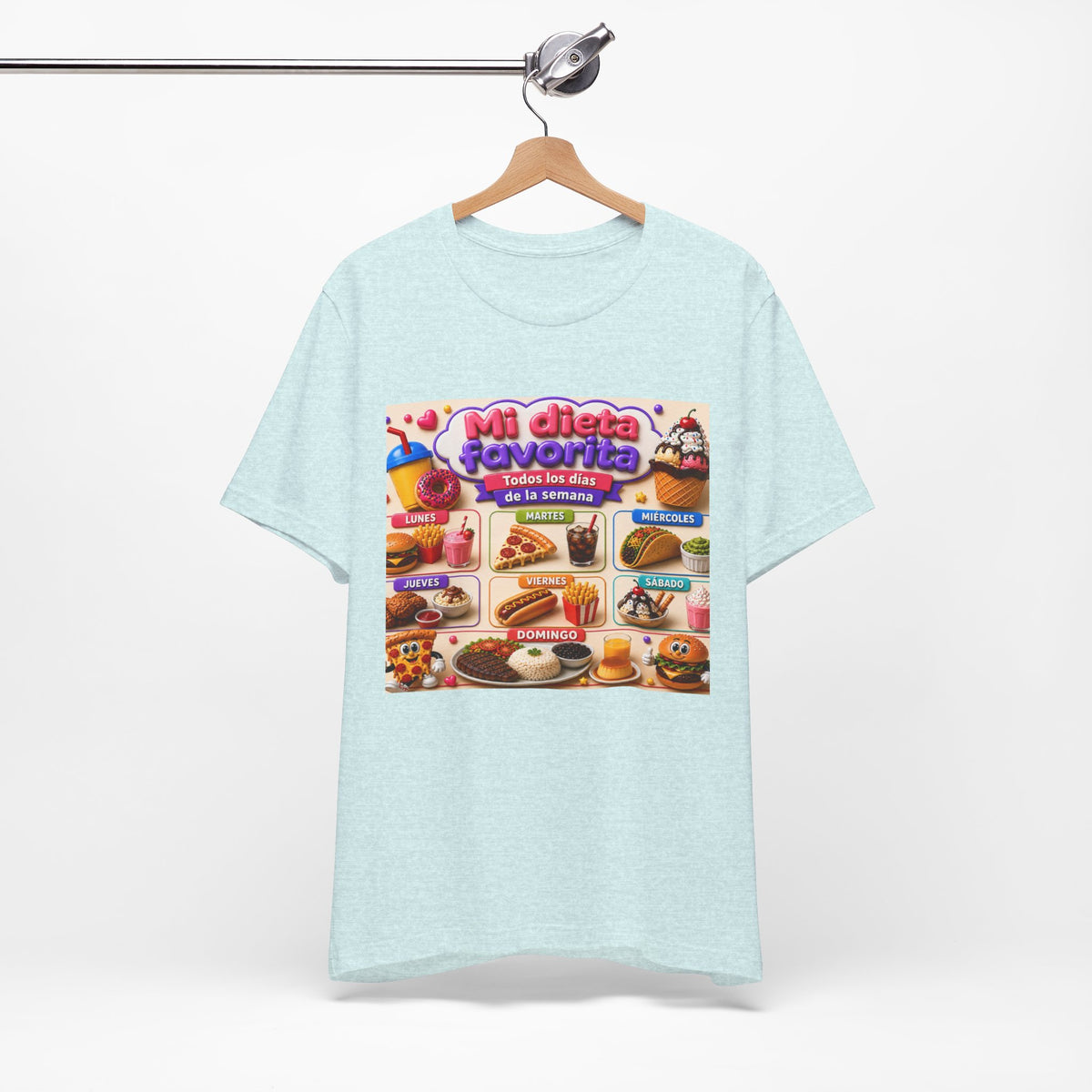 T-Shirt — "Mi dieta favorita: Todos los días de la semana" (Daily Favorite Foods Graphic Tee)