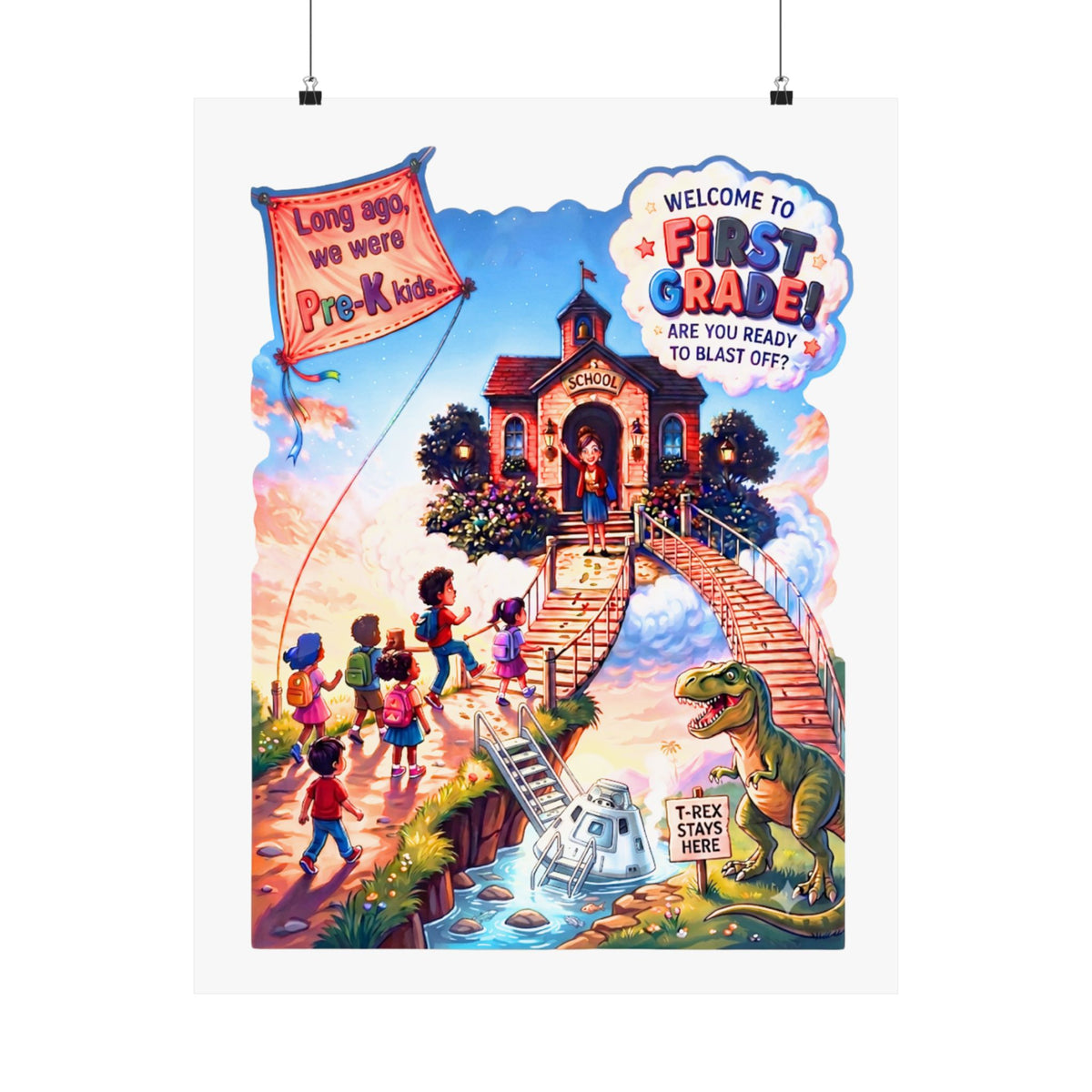 First Grade Welcome Poster — Matte Vertical Back-to-School Classroom Decor