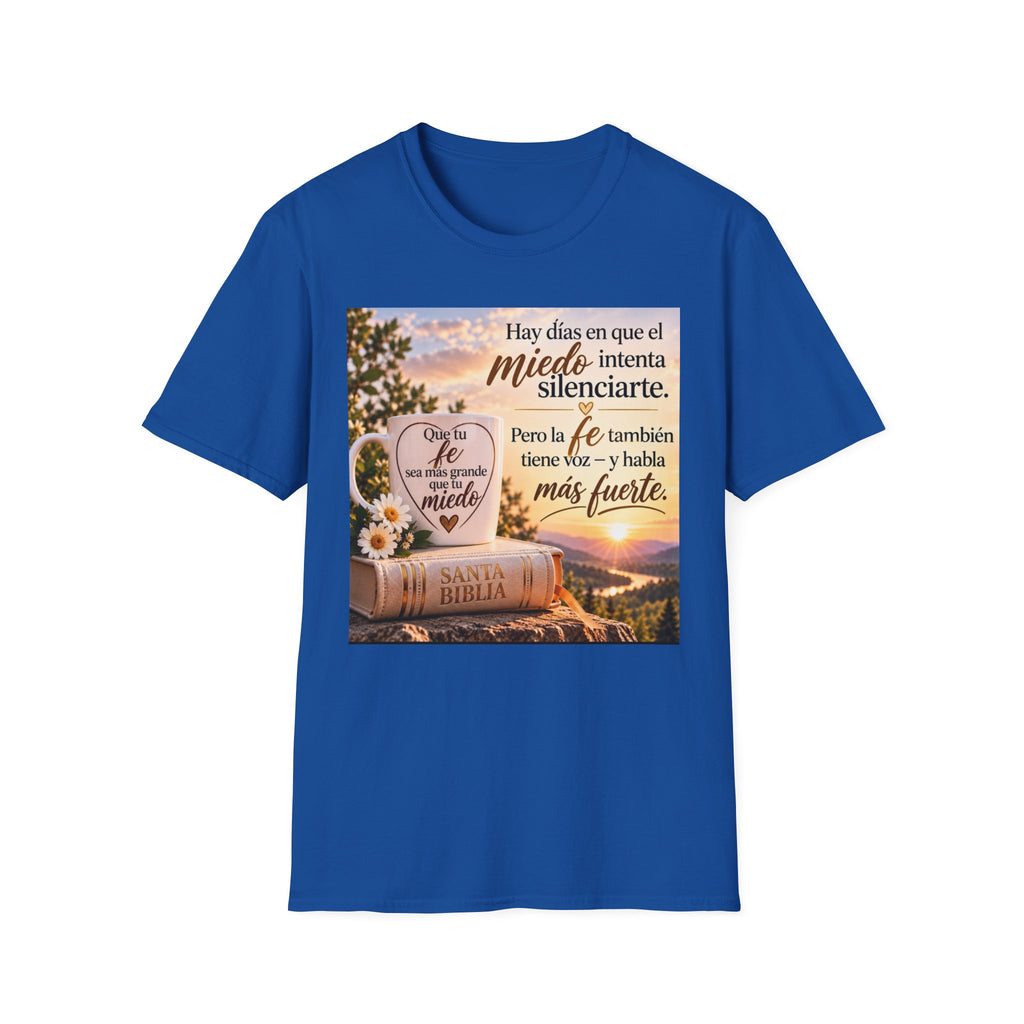 Camiseta Cristiana en Español – Fe Sobre el Miedo | Regalo de Fe e Inspiración | Christian Faith T-Shirt