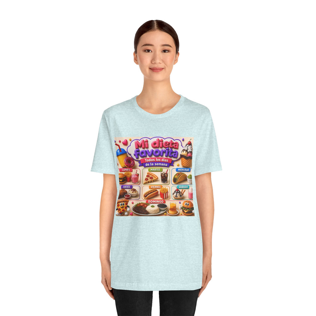 T-Shirt — "Mi dieta favorita: Todos los días de la semana" (Daily Favorite Foods Graphic Tee)