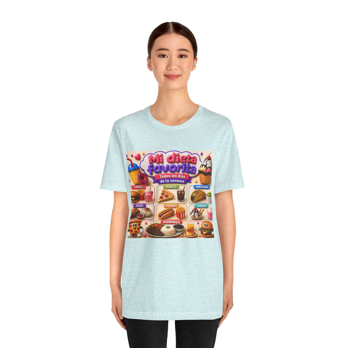 T-Shirt — "Mi dieta favorita: Todos los días de la semana" (Daily Favorite Foods Graphic Tee)