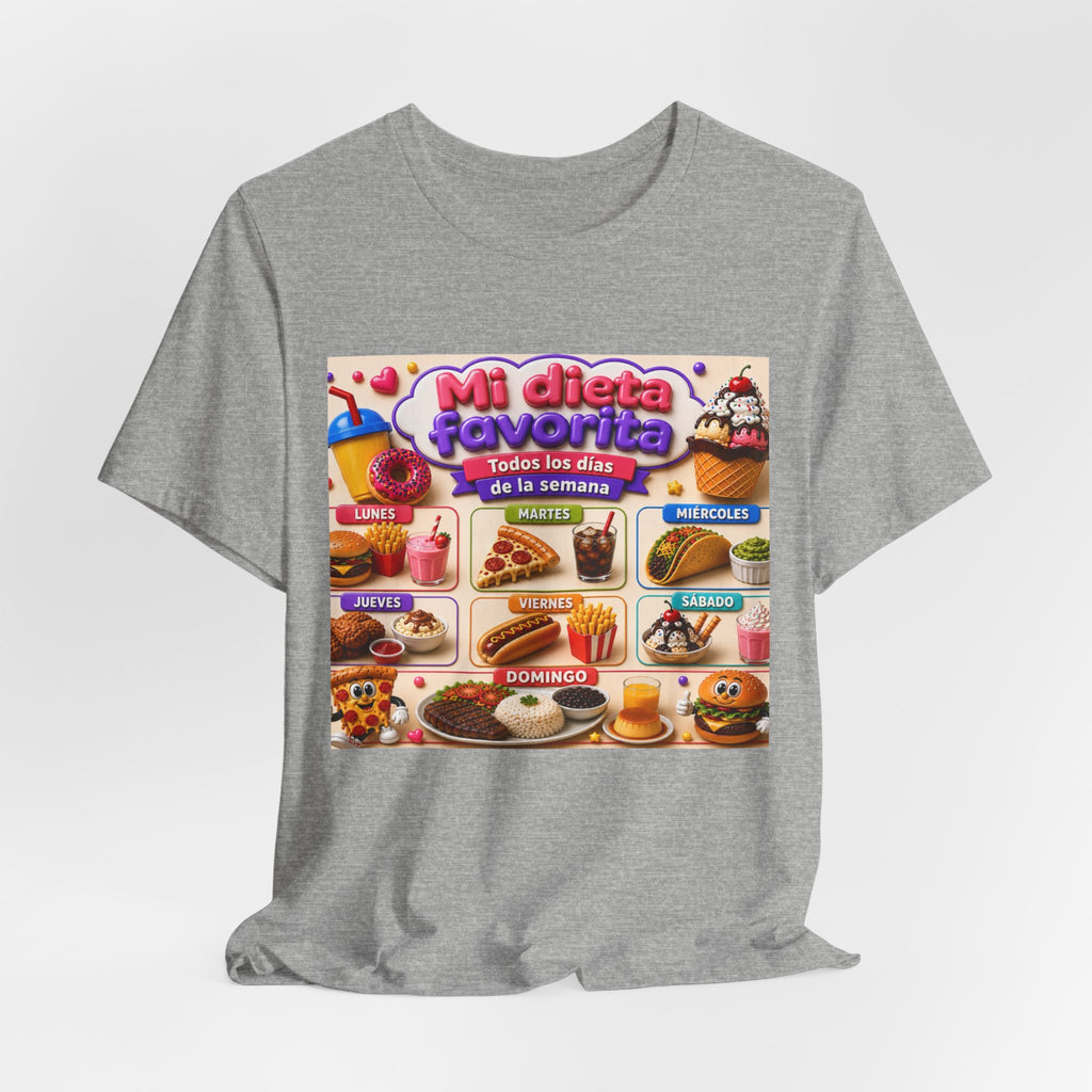 T-Shirt — "Mi dieta favorita: Todos los días de la semana" (Daily Favorite Foods Graphic Tee)