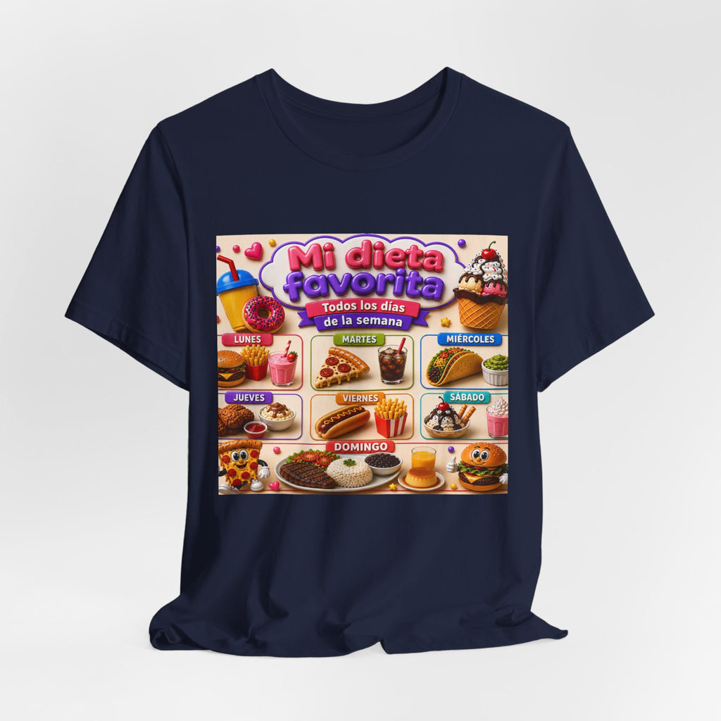 T-Shirt — "Mi dieta favorita: Todos los días de la semana" (Daily Favorite Foods Graphic Tee)