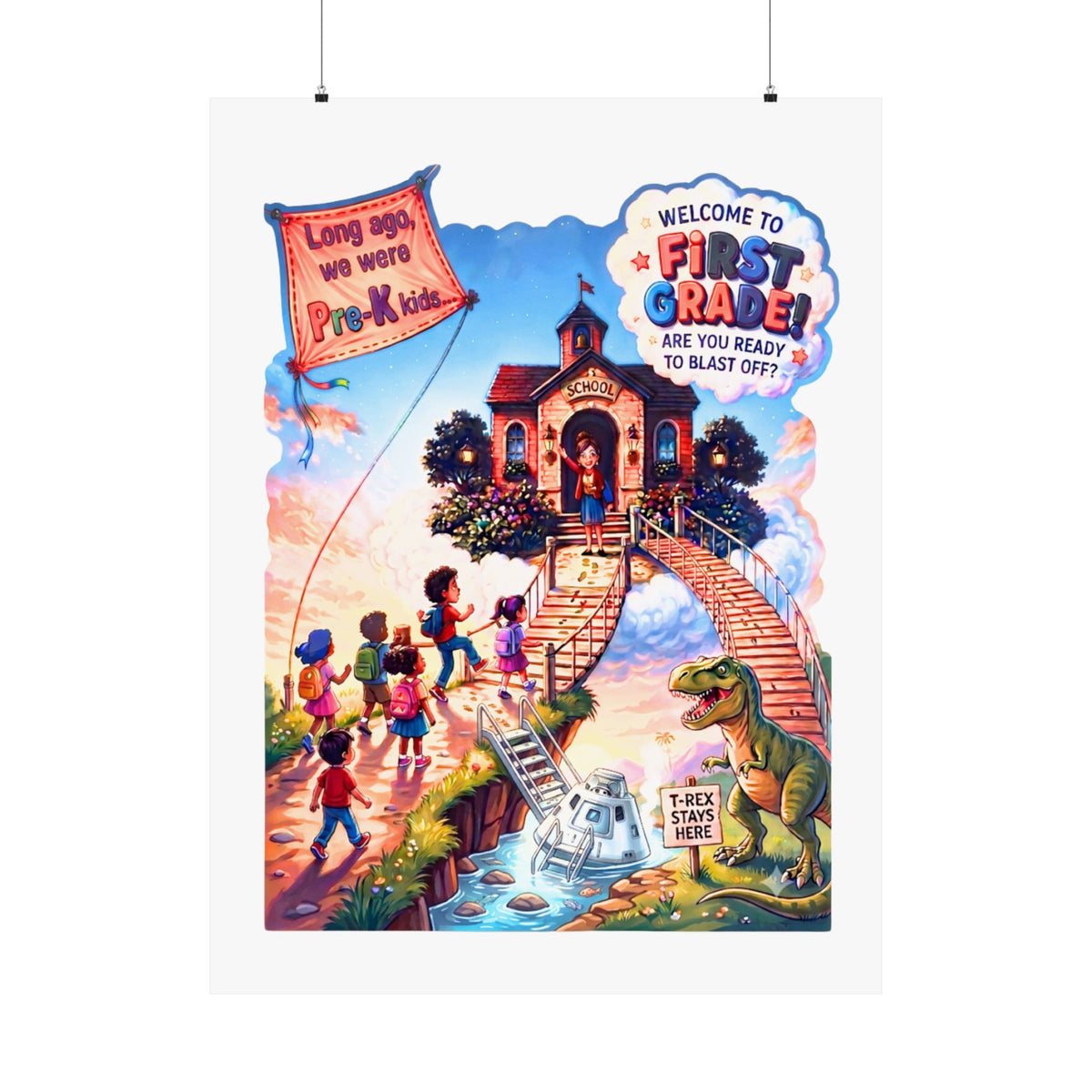 First Grade Welcome Poster — Matte Vertical Back-to-School Classroom Decor