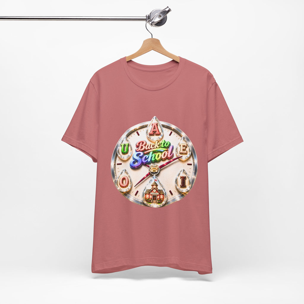 Back to School Graphic Tee — Retro School Clock Design