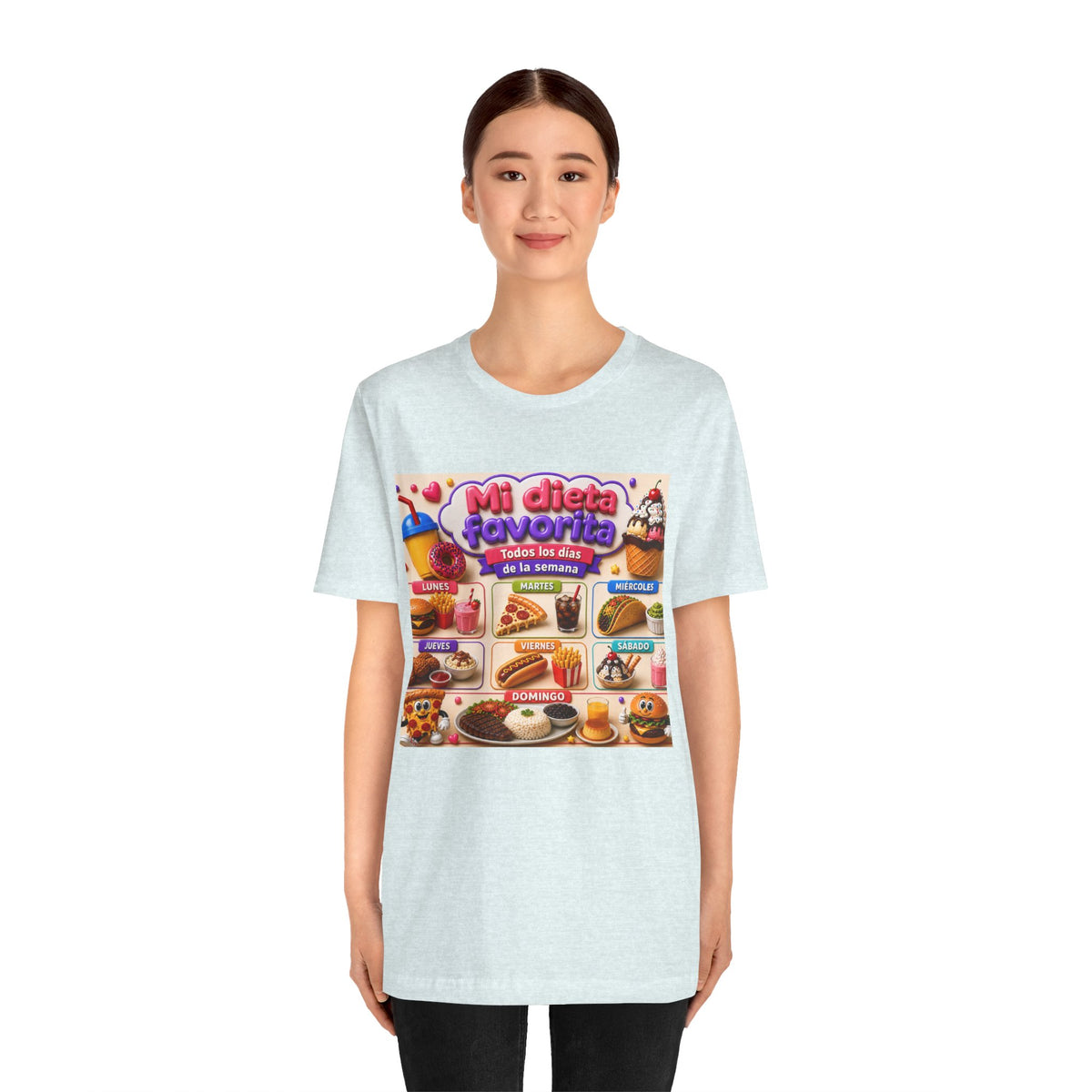 T-Shirt — "Mi dieta favorita: Todos los días de la semana" (Daily Favorite Foods Graphic Tee)