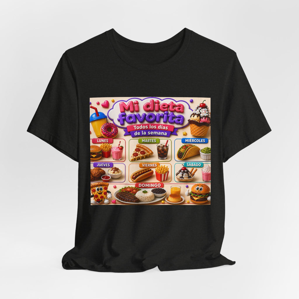 T-Shirt — "Mi dieta favorita: Todos los días de la semana" (Daily Favorite Foods Graphic Tee)