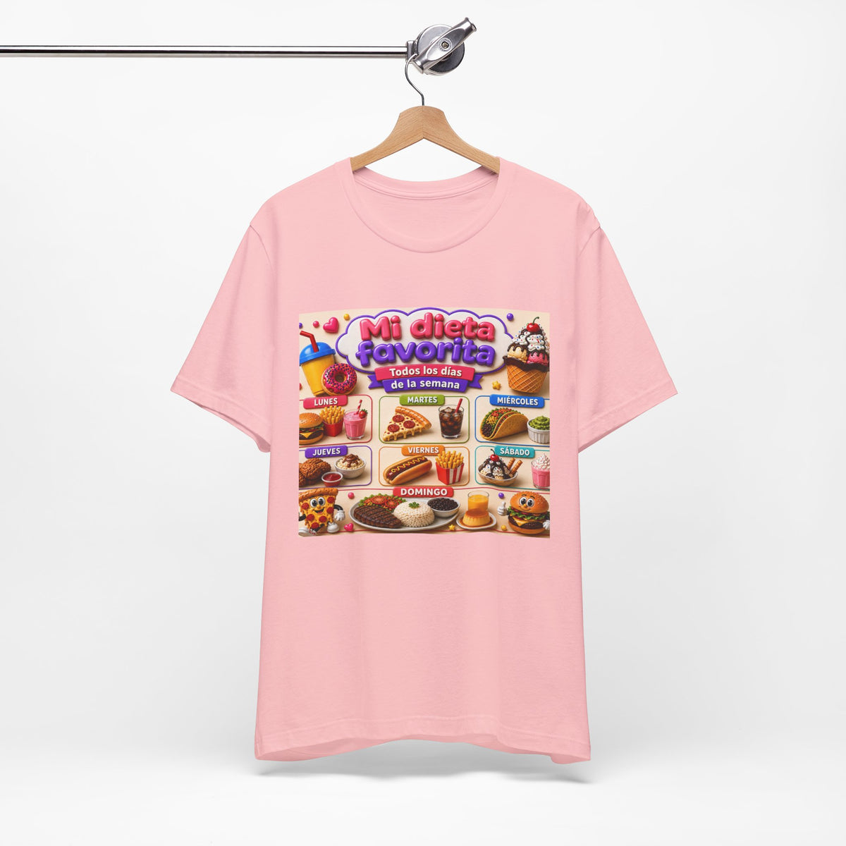 T-Shirt — "Mi dieta favorita: Todos los días de la semana" (Daily Favorite Foods Graphic Tee)