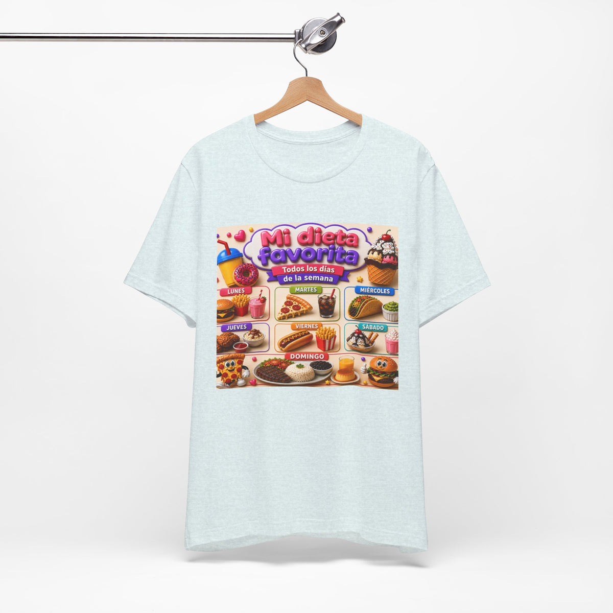 T-Shirt — "Mi dieta favorita: Todos los días de la semana" (Daily Favorite Foods Graphic Tee)