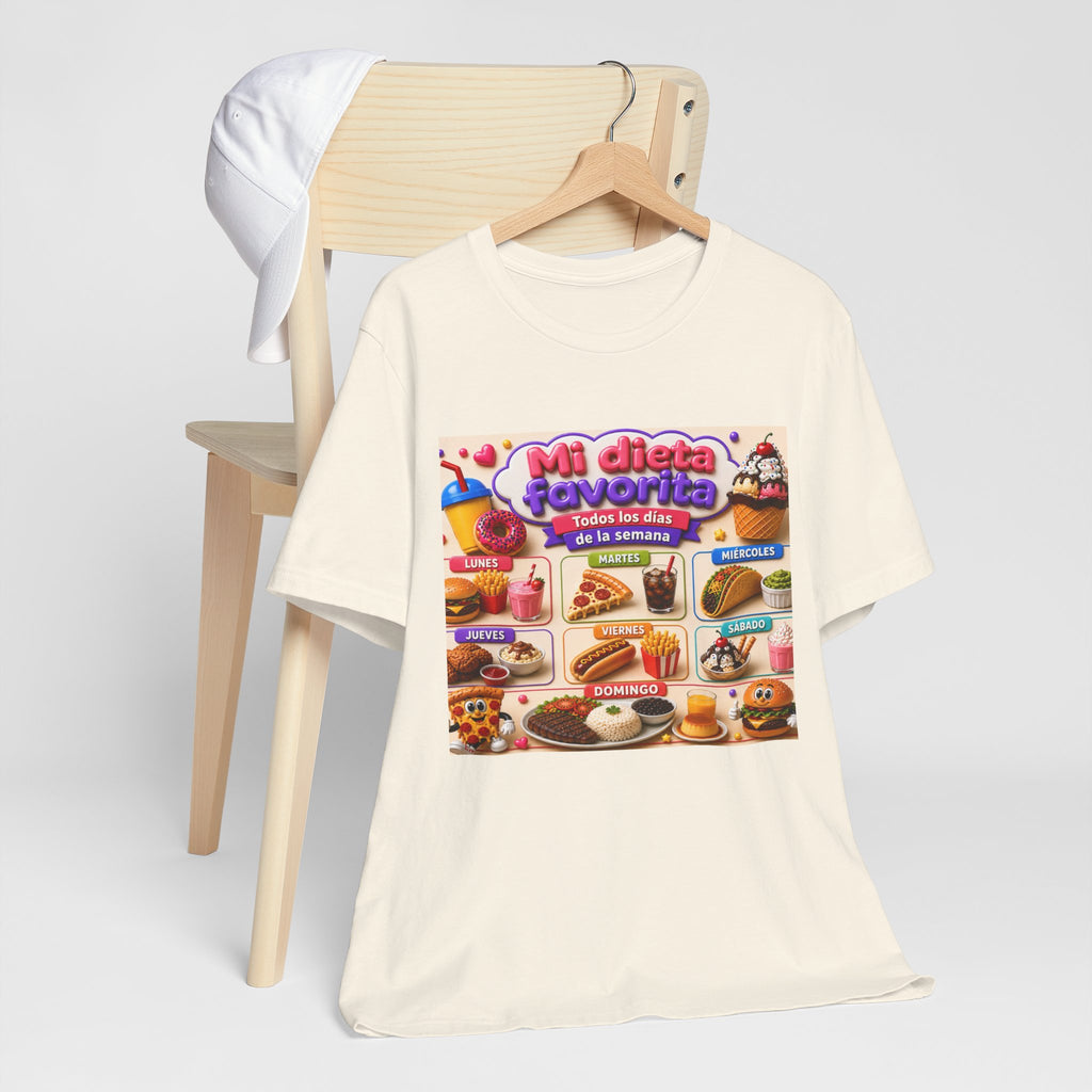 T-Shirt — "Mi dieta favorita: Todos los días de la semana" (Daily Favorite Foods Graphic Tee)