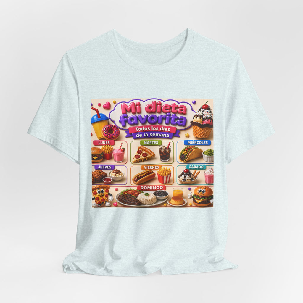 T-Shirt — "Mi dieta favorita: Todos los días de la semana" (Daily Favorite Foods Graphic Tee)