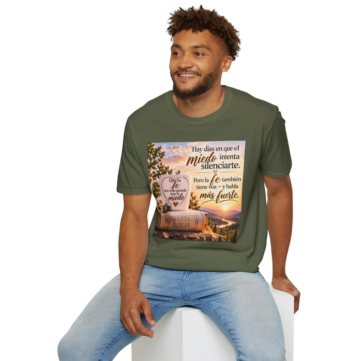 Camiseta Cristiana en Español – Fe Sobre el Miedo | Regalo de Fe e Inspiración | Christian Faith T-Shirt