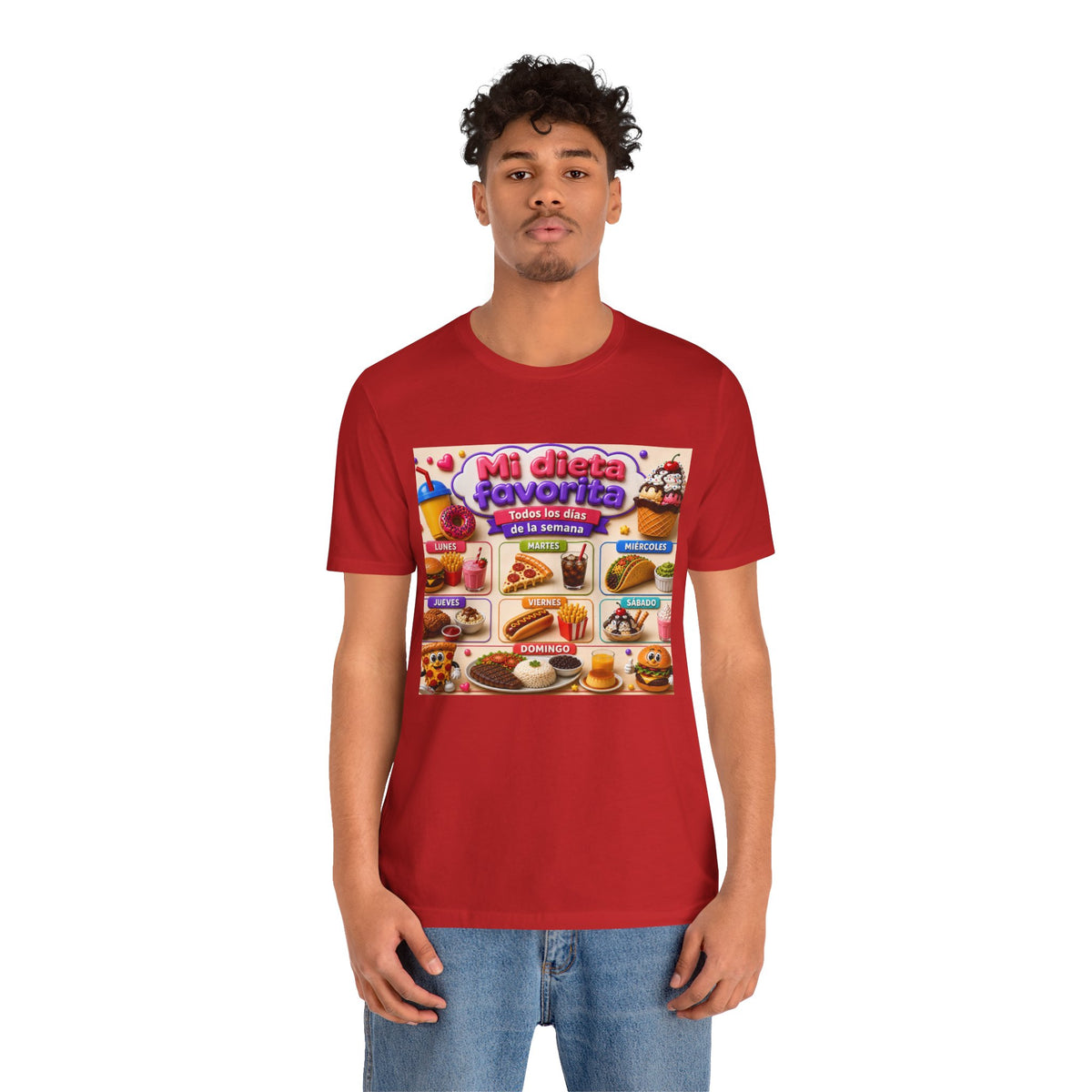 T-Shirt — "Mi dieta favorita: Todos los días de la semana" (Daily Favorite Foods Graphic Tee)