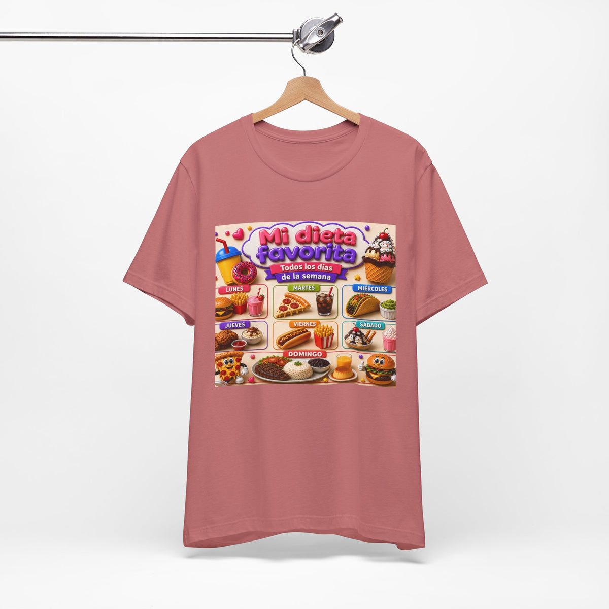T-Shirt — "Mi dieta favorita: Todos los días de la semana" (Daily Favorite Foods Graphic Tee)