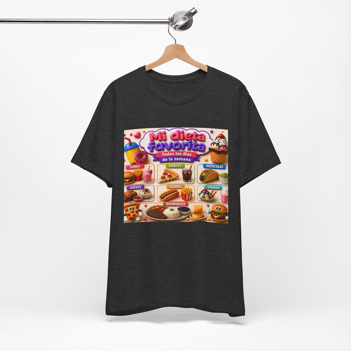 T-Shirt — "Mi dieta favorita: Todos los días de la semana" (Daily Favorite Foods Graphic Tee)