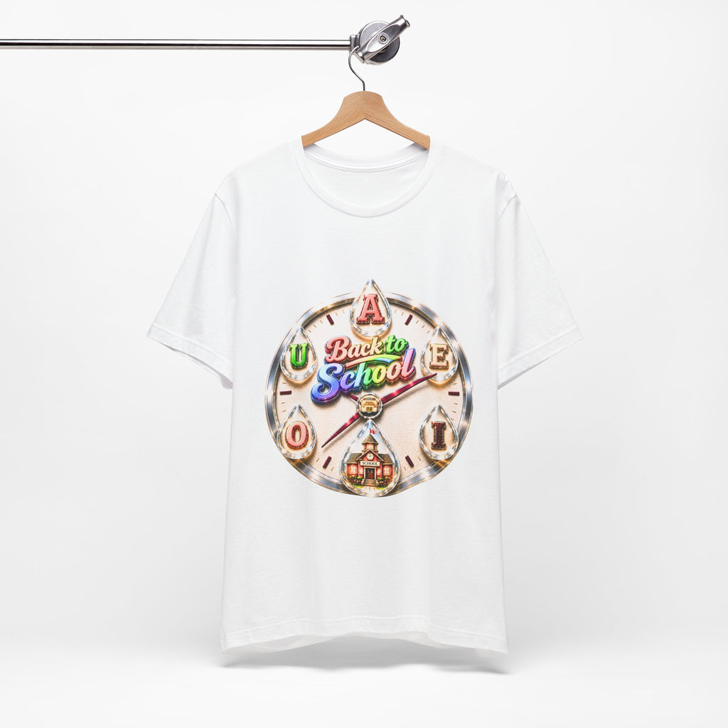 Back to School Graphic Tee — Retro School Clock Design