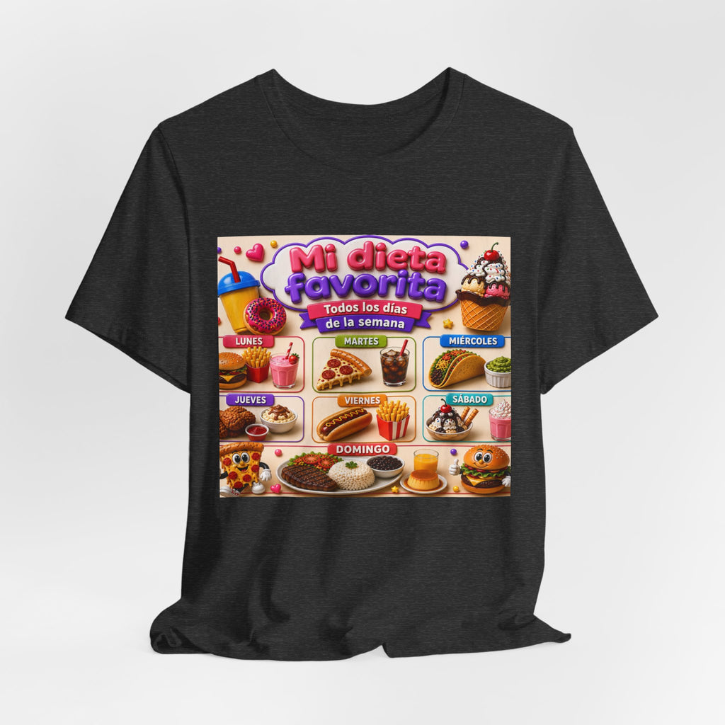 T-Shirt — "Mi dieta favorita: Todos los días de la semana" (Daily Favorite Foods Graphic Tee)