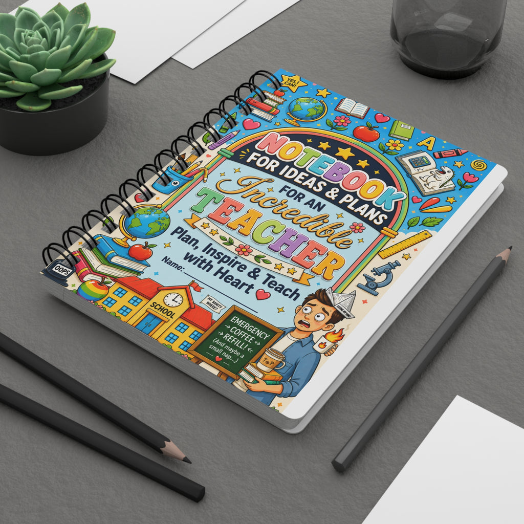 Teacher Spiral Notebook — "Notebook for Ideas & Plans for an Incredible Teacher" | Planner & Gift for Educators