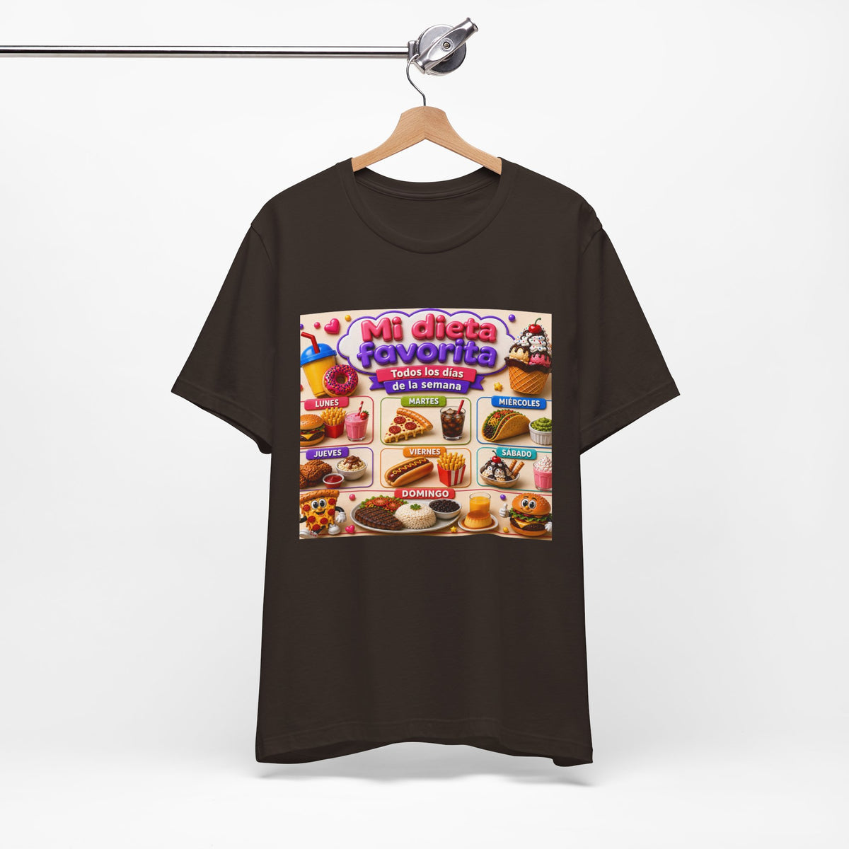 T-Shirt — "Mi dieta favorita: Todos los días de la semana" (Daily Favorite Foods Graphic Tee)