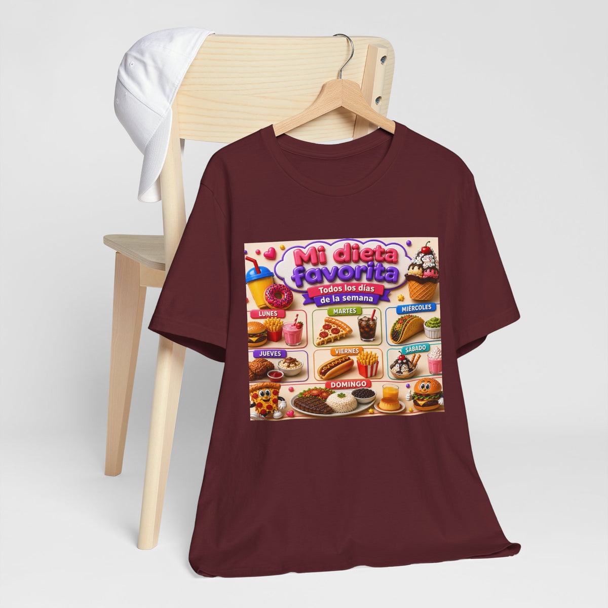 T-Shirt — "Mi dieta favorita: Todos los días de la semana" (Daily Favorite Foods Graphic Tee)