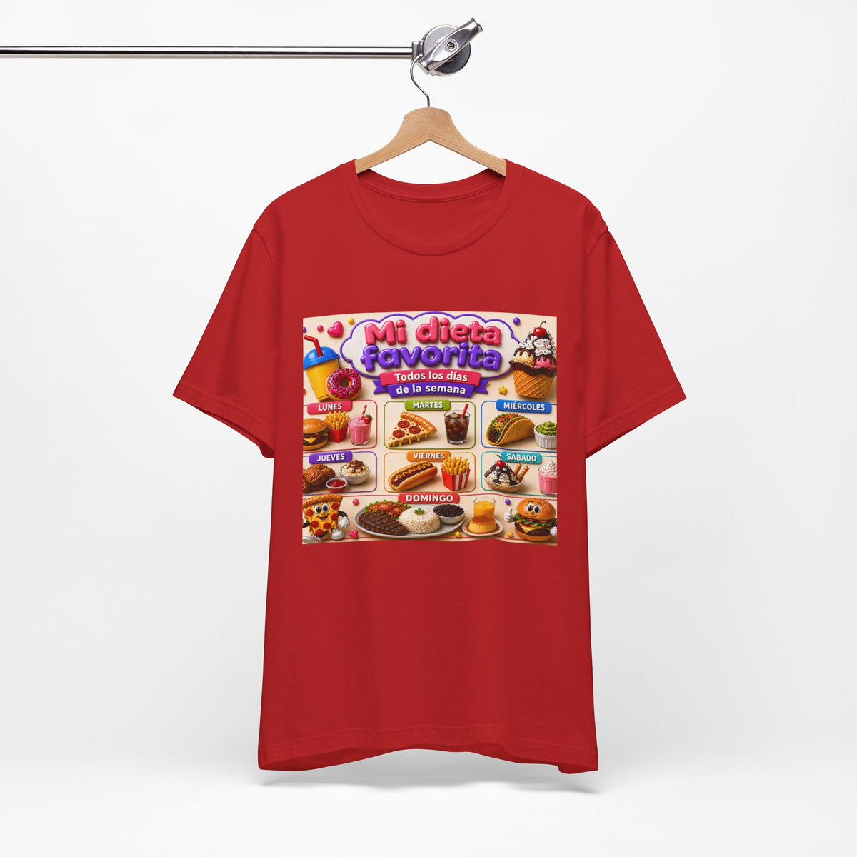 T-Shirt — "Mi dieta favorita: Todos los días de la semana" (Daily Favorite Foods Graphic Tee)