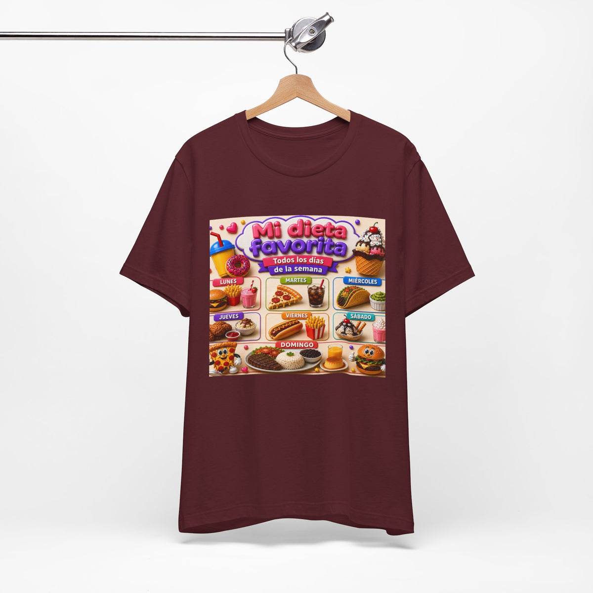 T-Shirt — "Mi dieta favorita: Todos los días de la semana" (Daily Favorite Foods Graphic Tee)