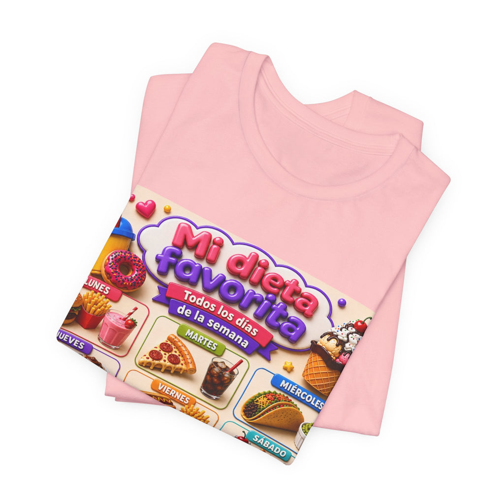 T-Shirt — "Mi dieta favorita: Todos los días de la semana" (Daily Favorite Foods Graphic Tee)