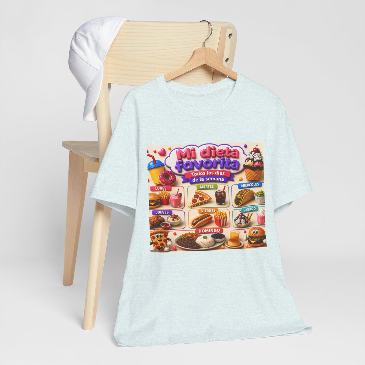 T-Shirt — "Mi dieta favorita: Todos los días de la semana" (Daily Favorite Foods Graphic Tee)