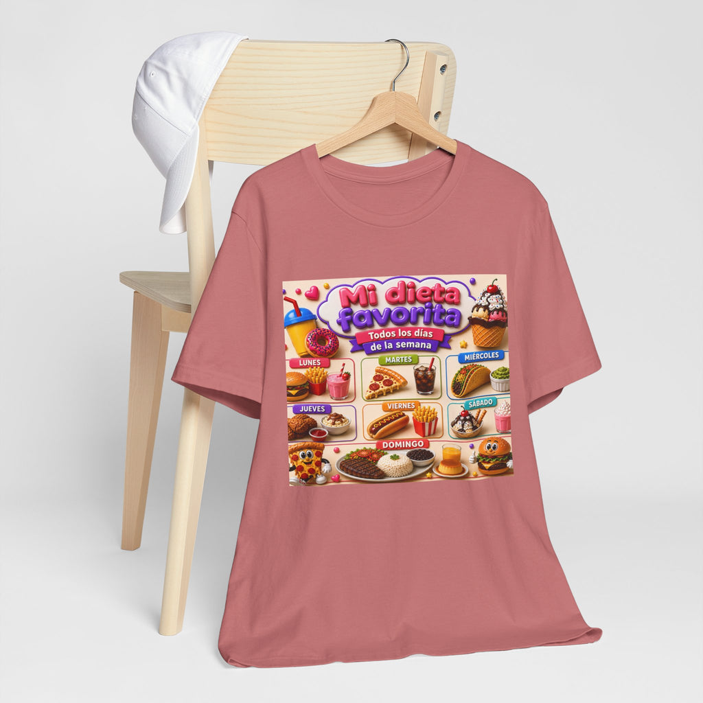 T-Shirt — "Mi dieta favorita: Todos los días de la semana" (Daily Favorite Foods Graphic Tee)