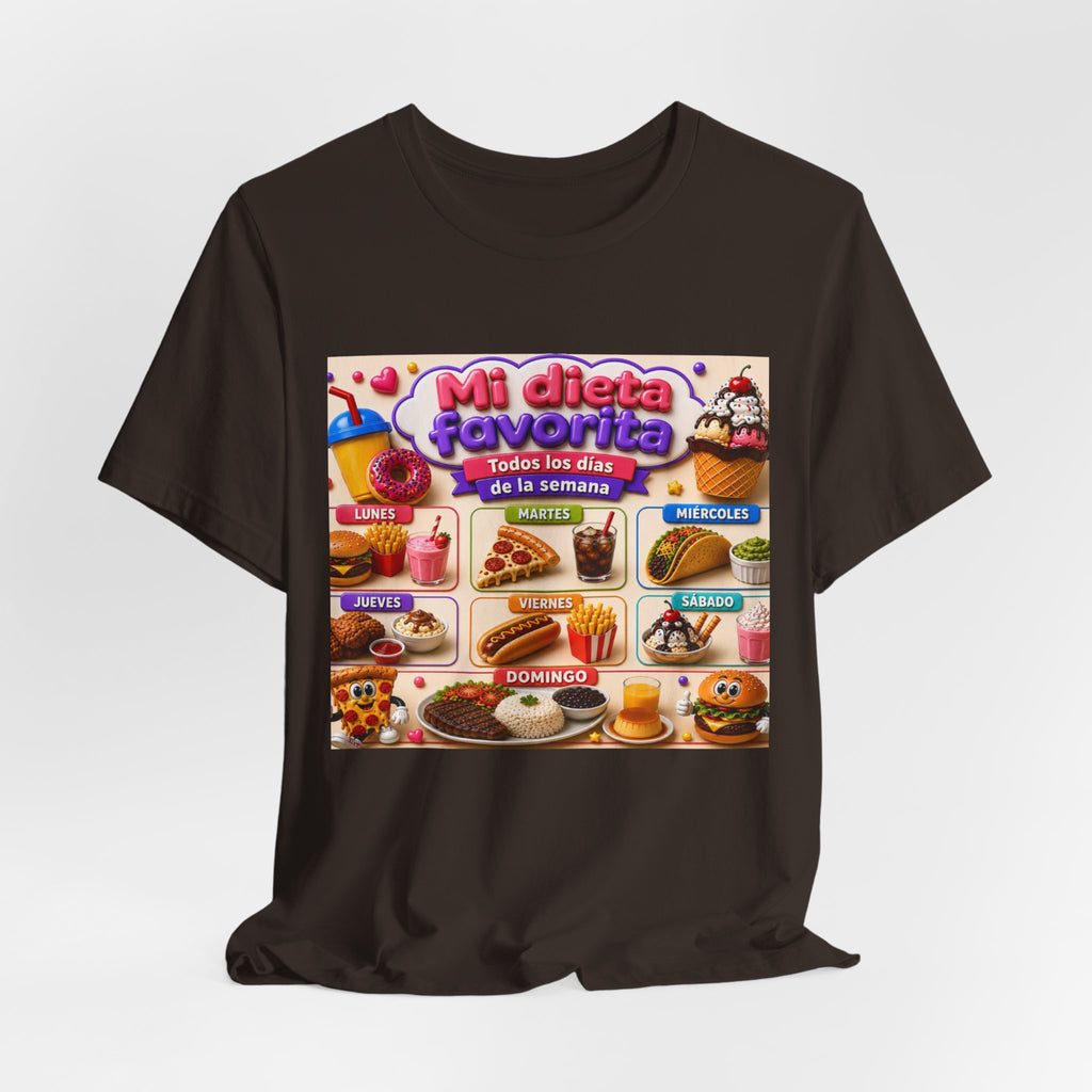 T-Shirt — "Mi dieta favorita: Todos los días de la semana" (Daily Favorite Foods Graphic Tee)