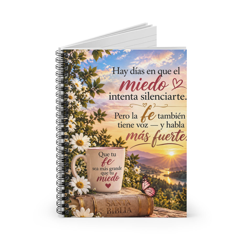 Libreta Cristiana en Español – Fe Sobre el Miedo | Diario de Fe e Inspiración