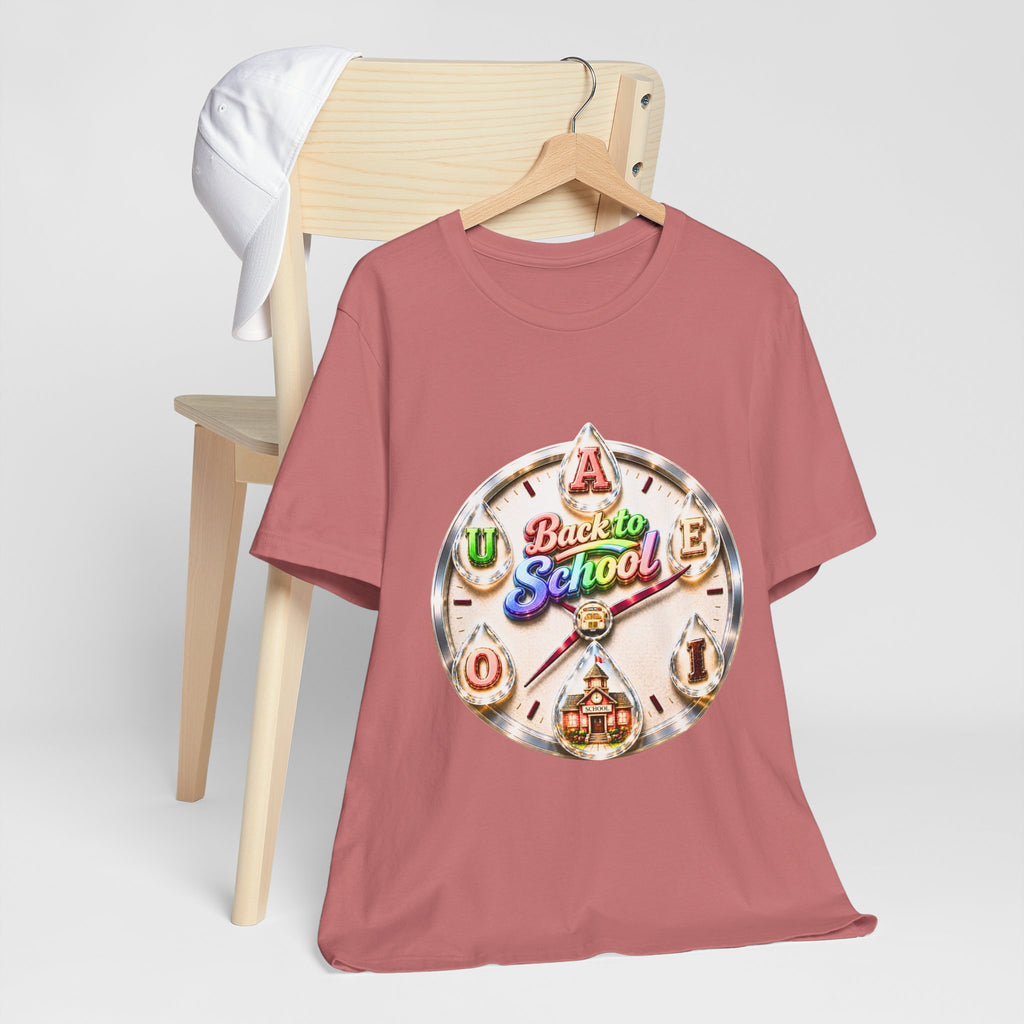Back to School Graphic Tee — Retro School Clock Design