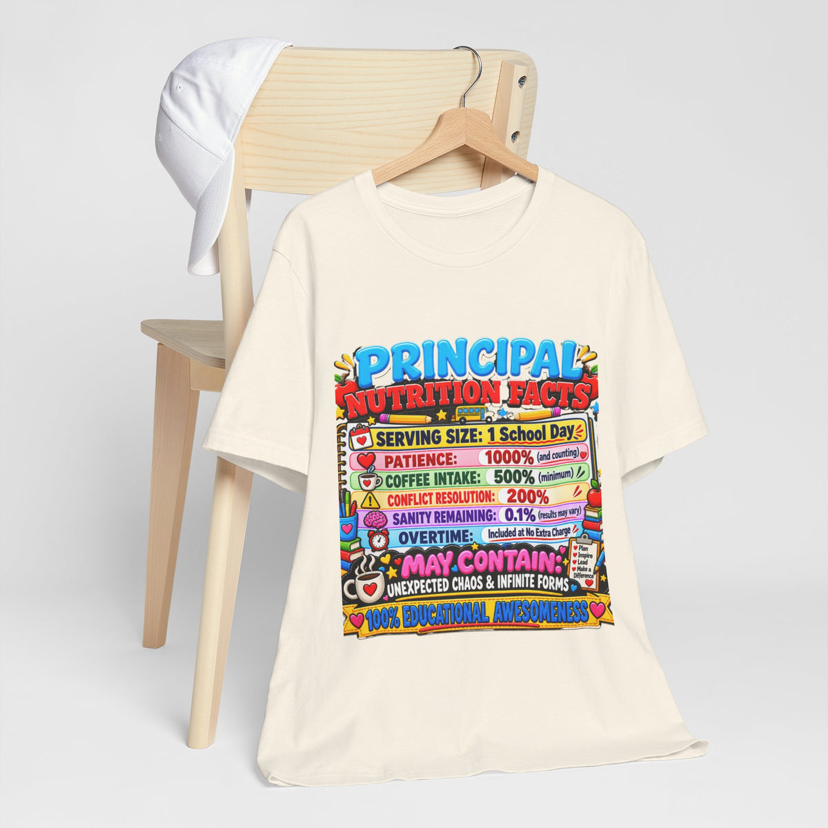 Principal Nutrition Facts T-Shirt — Funny School Principal Gift