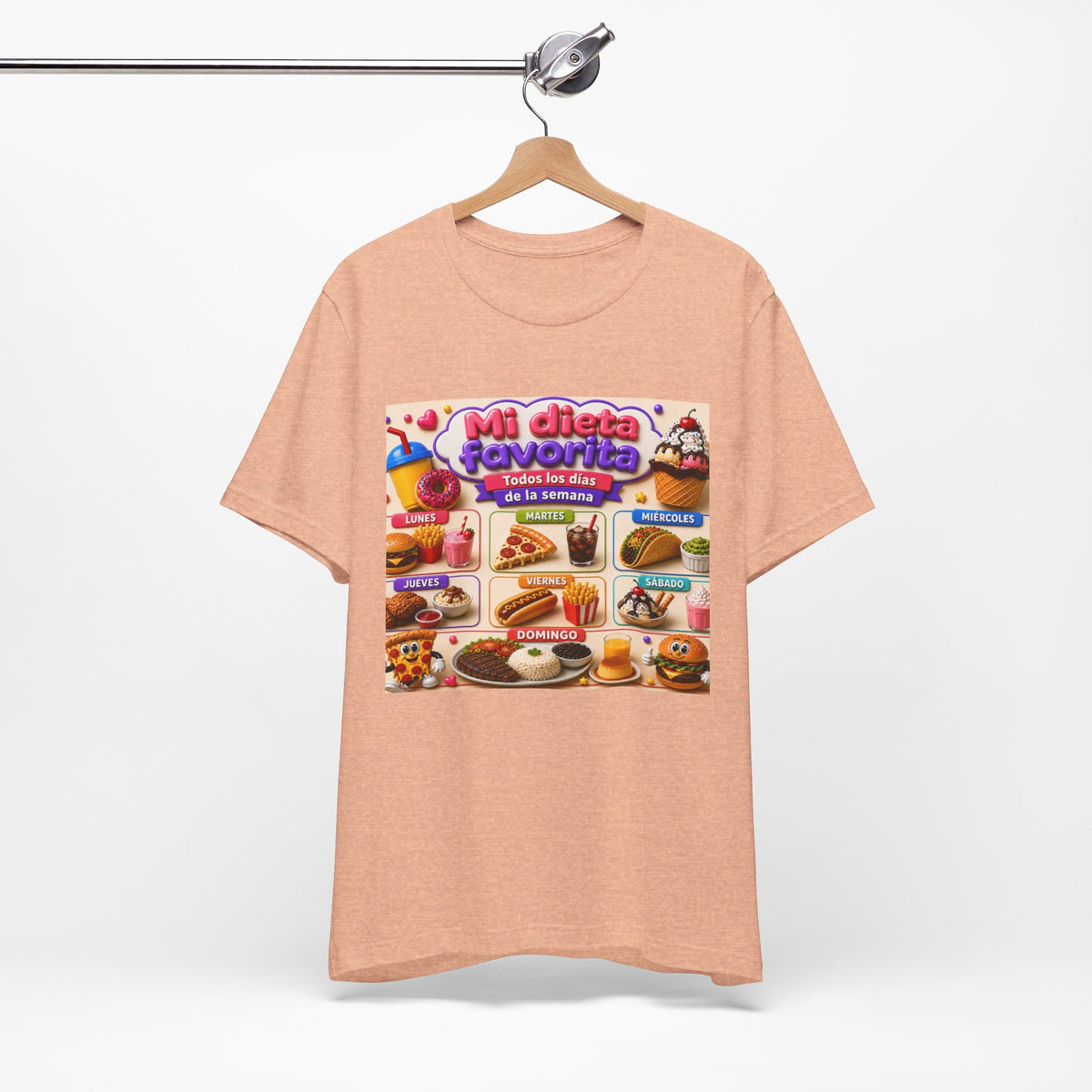 T-Shirt — "Mi dieta favorita: Todos los días de la semana" (Daily Favorite Foods Graphic Tee)