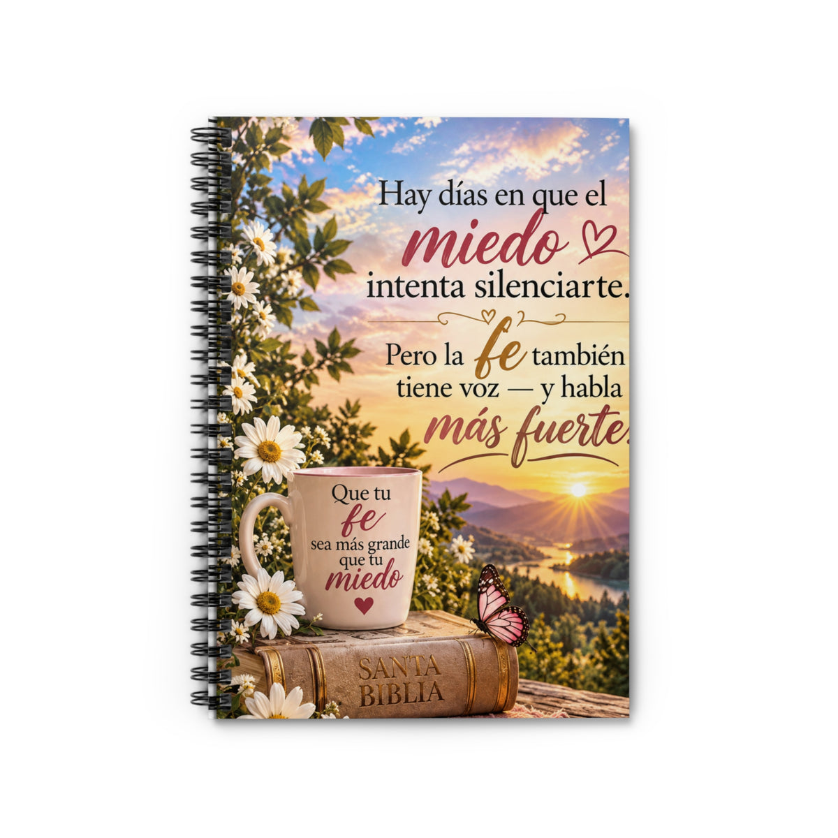 Libreta Cristiana en Español – Fe Sobre el Miedo | Diario de Fe e Inspiración