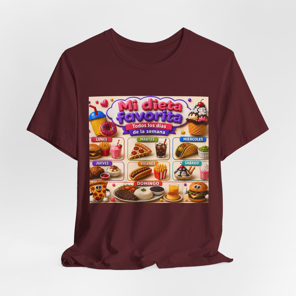 T-Shirt — "Mi dieta favorita: Todos los días de la semana" (Daily Favorite Foods Graphic Tee)