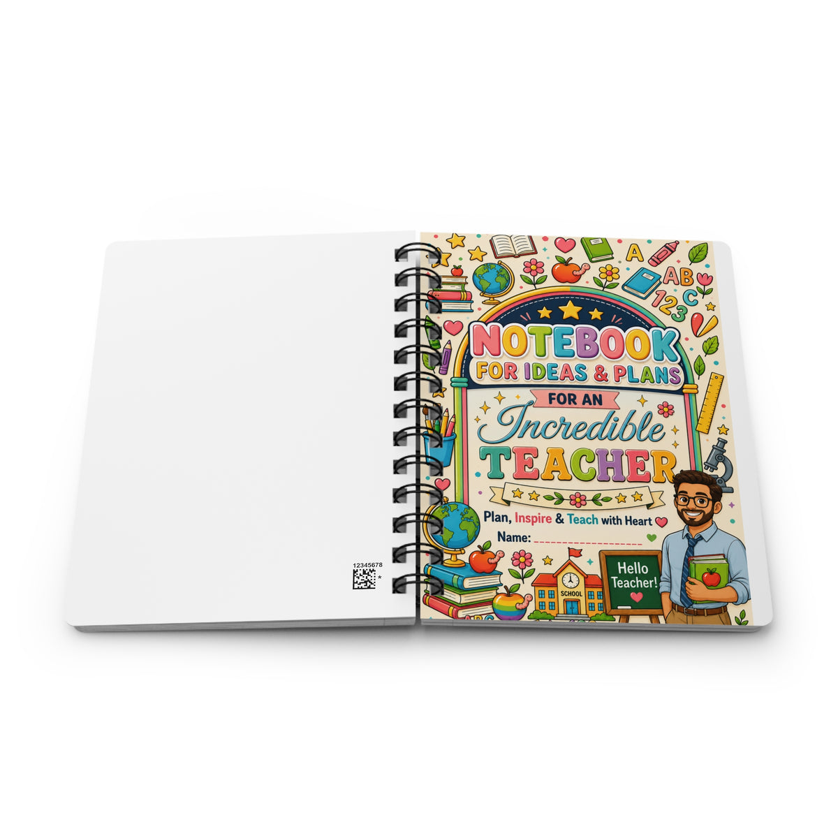 Spiral Notebook for an Incredible Teacher – Colorful Teacher Planner & Ideas Journal