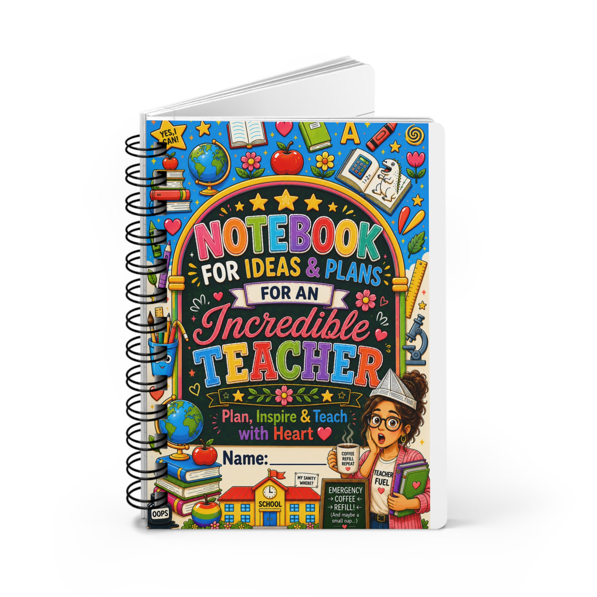 Notebook for Ideas & Plans — Inspirational Spiral Journal for an Incredible Teacher