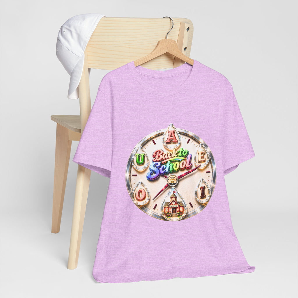 Back to School Graphic Tee — Retro School Clock Design
