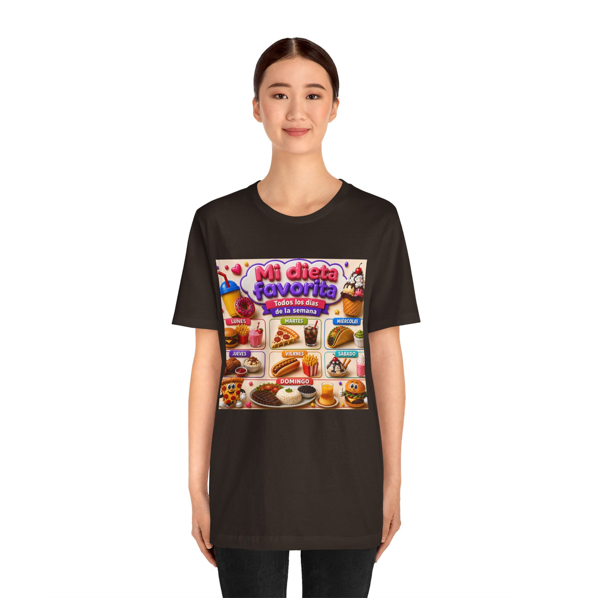 T-Shirt — "Mi dieta favorita: Todos los días de la semana" (Daily Favorite Foods Graphic Tee)