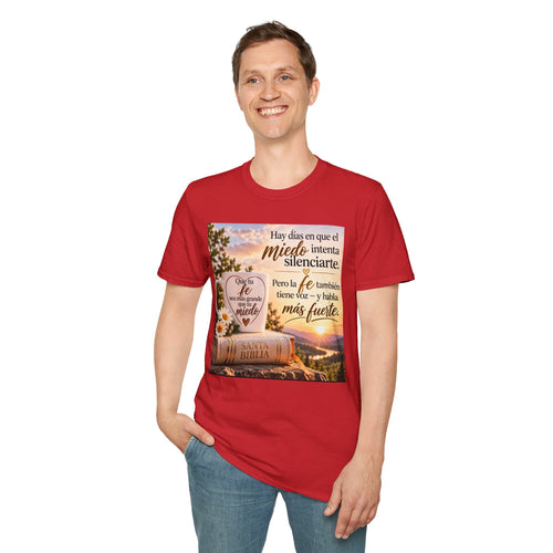 Camiseta Cristiana en Español – Fe Sobre el Miedo | Regalo de Fe e Inspiración | Christian Faith T-Shirt
