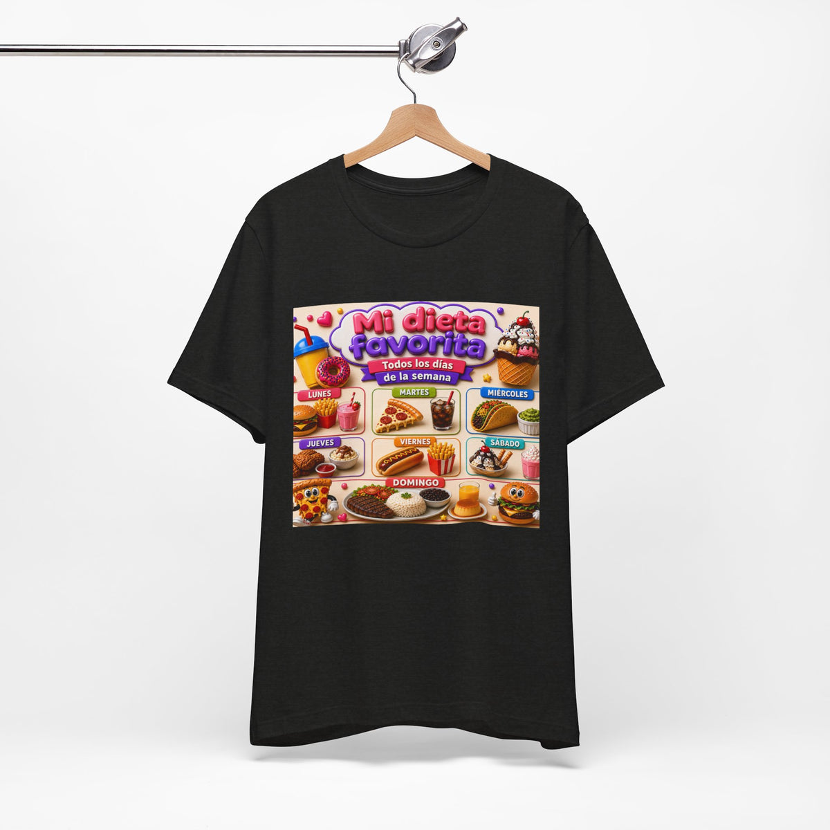 T-Shirt — "Mi dieta favorita: Todos los días de la semana" (Daily Favorite Foods Graphic Tee)