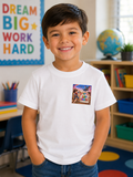 My First Day of 1st Grade Die-Cut Sticker — Cowboy & Dragon Back-to-School