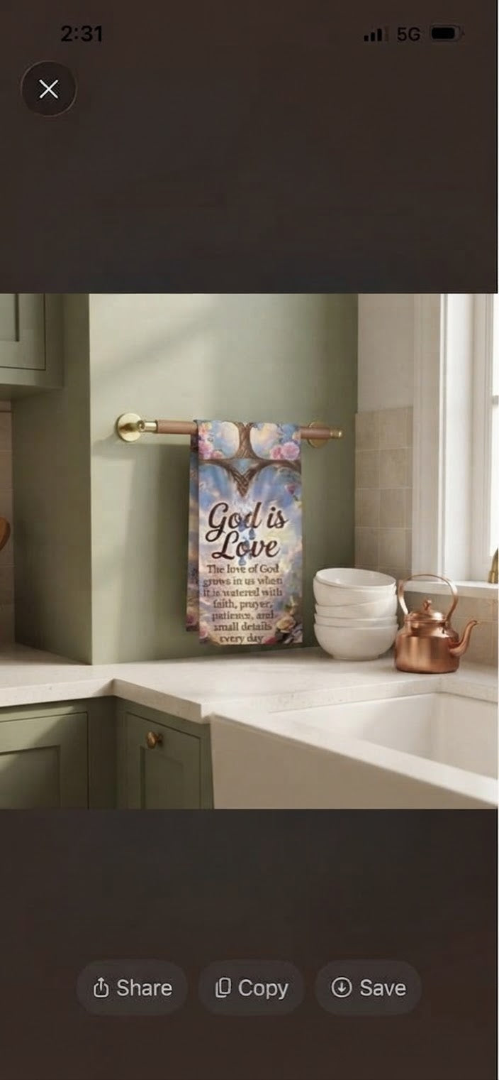 God Is Love Hand Towel — Inspirational Christian Faith Prayer Quote Design