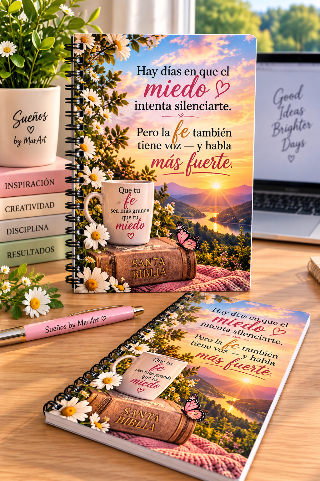 Libreta Cristiana en Español – Fe Sobre el Miedo | Diario de Fe e Inspiración