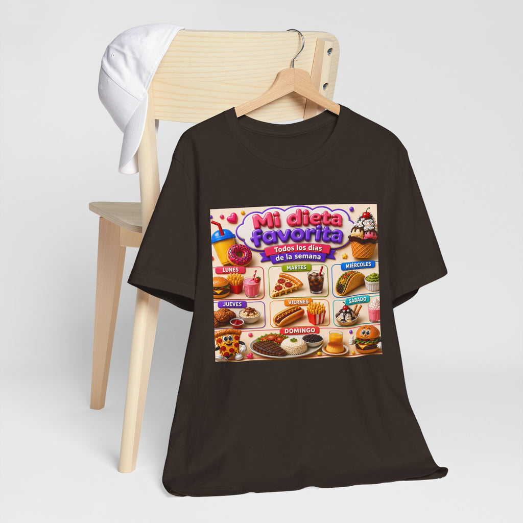 T-Shirt — "Mi dieta favorita: Todos los días de la semana" (Daily Favorite Foods Graphic Tee)