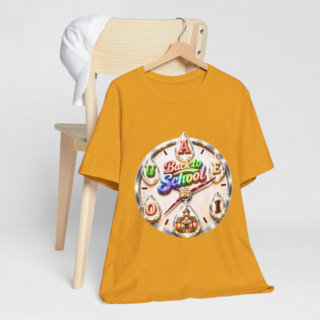 Back to School Graphic Tee — Retro School Clock Design